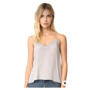 CAMI NYC Delicate Silk “The Racer Top” Grey Sz Small